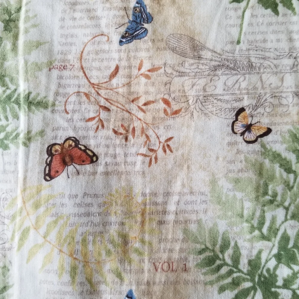 4 Handmade Reversible Quilted Placemats Patchwork Cottagecore Spring Butterflies
